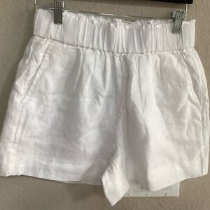 NWT 100% Linen J. Crew White High-Waist Shorts XS